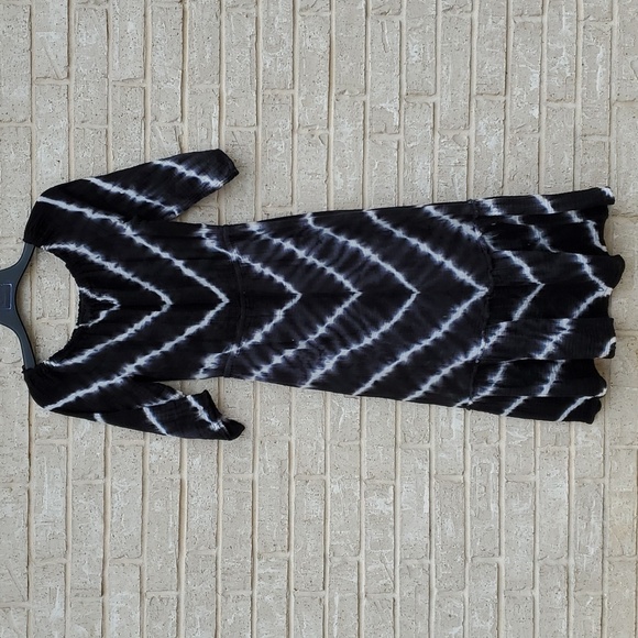 Michael Stars 3/4 Sleeve Tie Dye Swing Print Midi Dress, Size Small - Picture 3 of 10